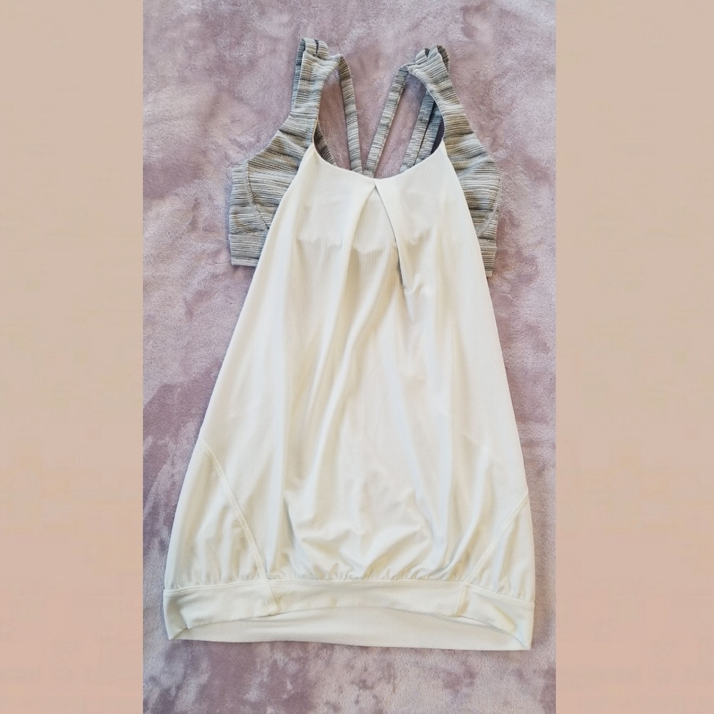 Lululemon Built-In Bra White Tank Top